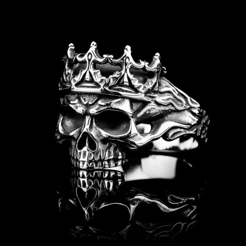 Skull King Ring - Sterling Silver - Ruby Lane