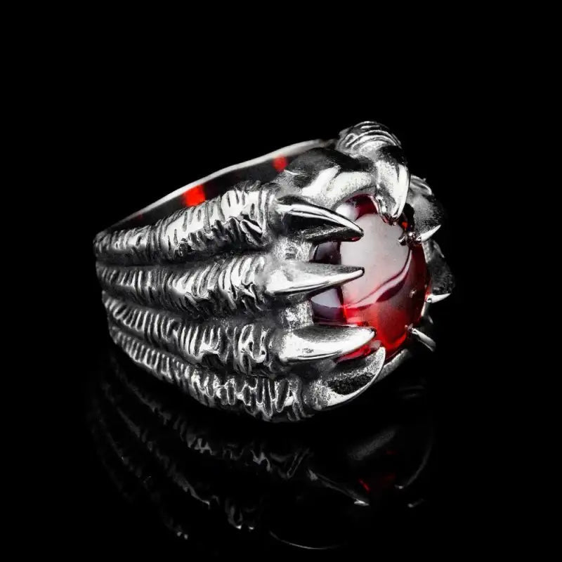 A N Enterprises Silver Stainless Steel Vintage Gothic Dragon Claw Biker Ring  for Men and Boys