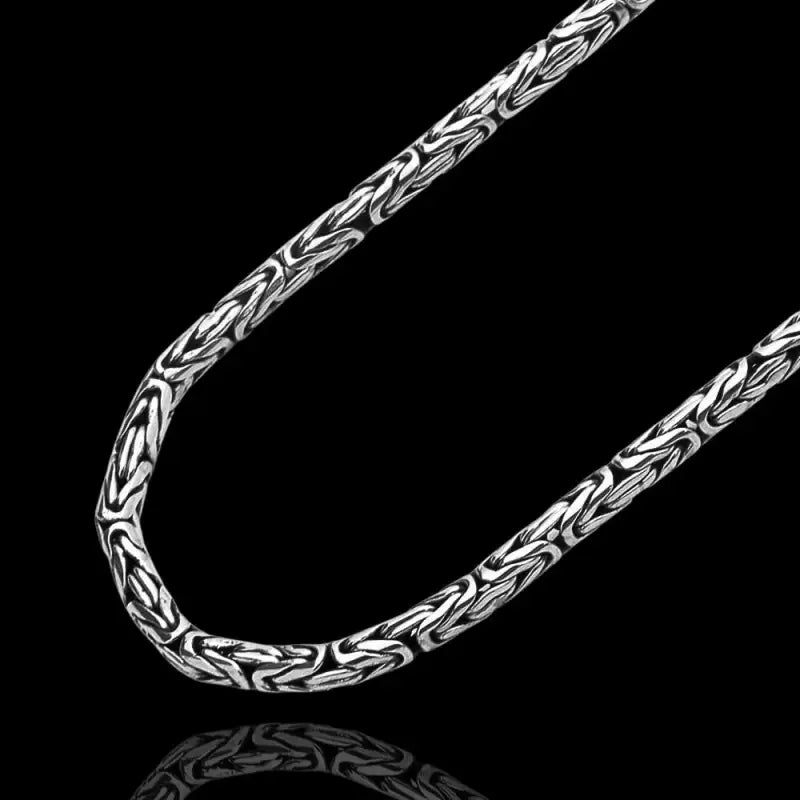 Sterling Silver 3.5mm - 6mm Graduated Byzantine Chain Necklace 18 Inch -  8928812 - TJC