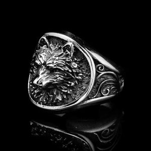 Wolf Head Signet Ring