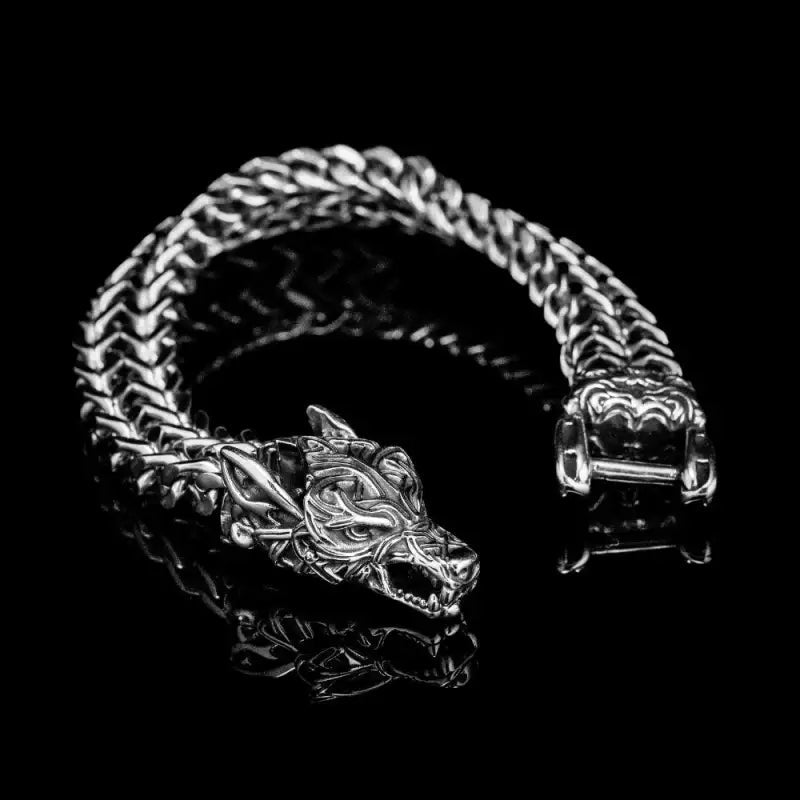 MENDEL Mens Fashion Cool 8 Inch Biker Wolf Head Bracelet For Men Stainless  Steel | eBay